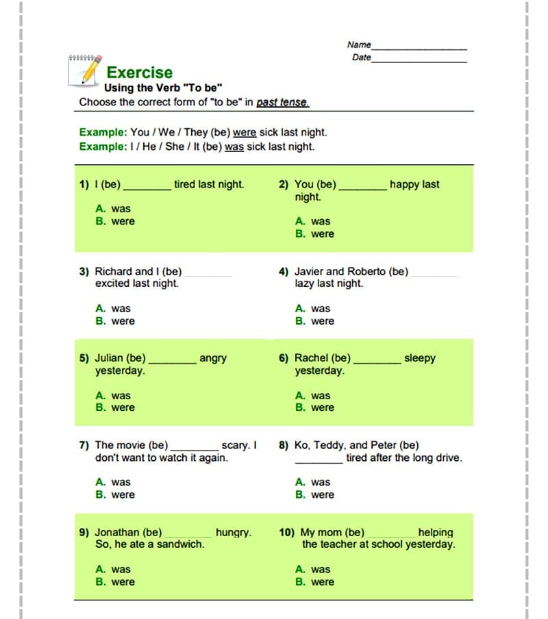 Fun Verb Tense Worksheet