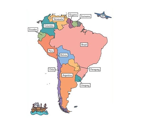 Image of Map of South America