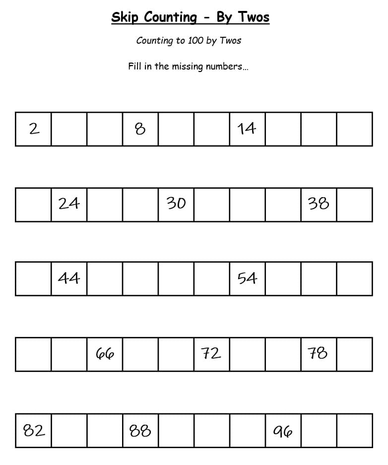 Image of Skip Counting Worksheet