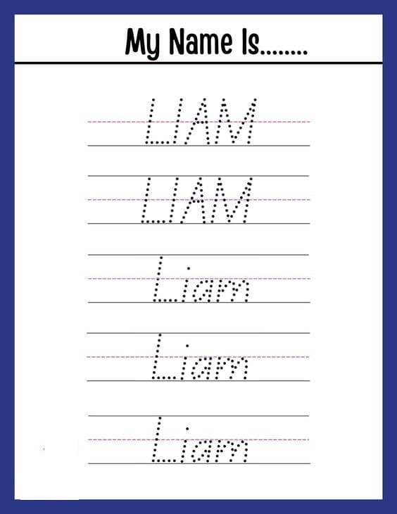 Kids Name Tracing Worksheet