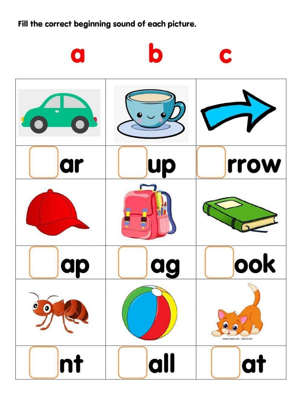 Kids Phonics Worksheet