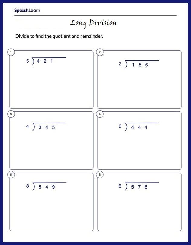 Long Division Worksheet Free Photos