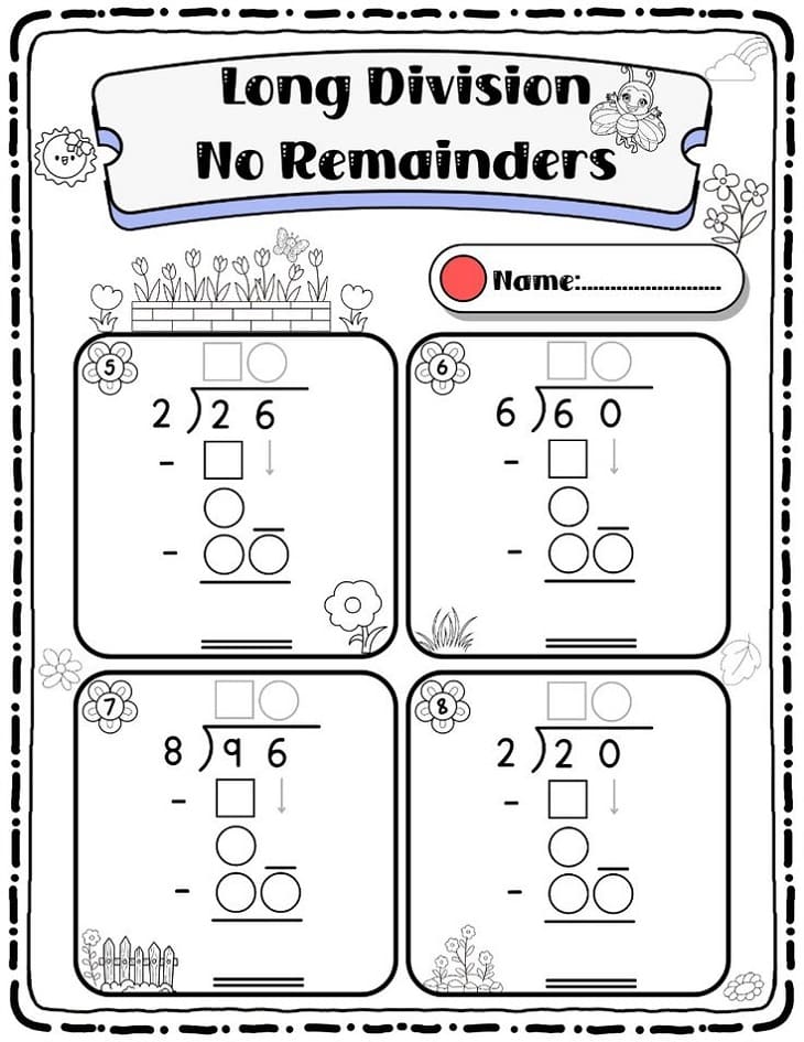 Long Division Worksheet Free