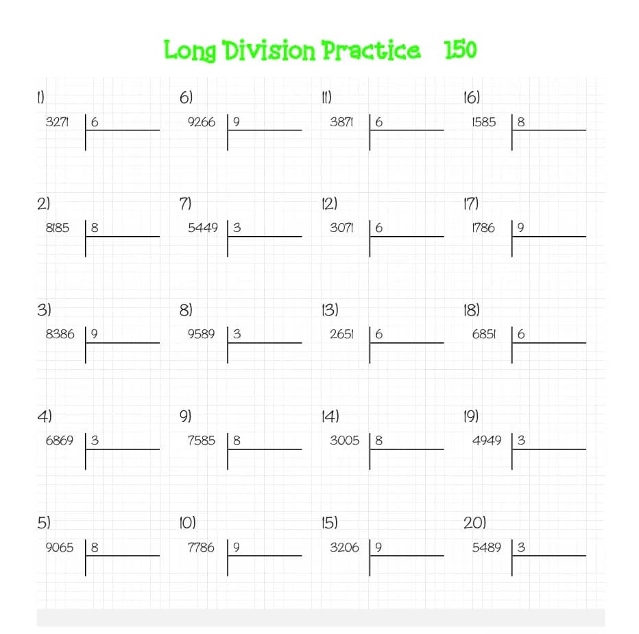 Long Division Worksheet Photo Download