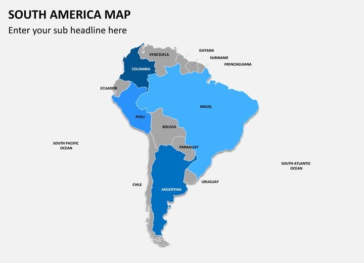 Map of South America For Adult