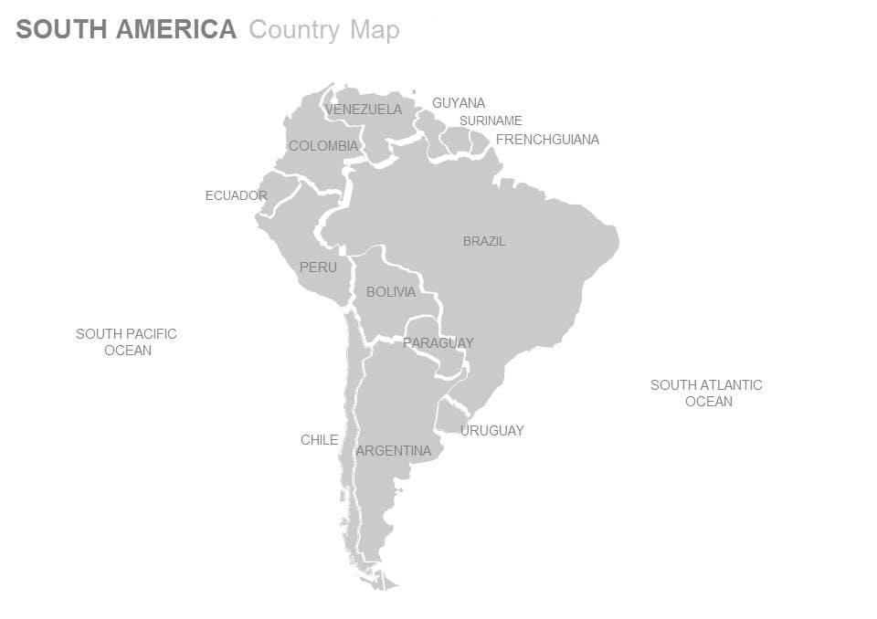 Map of South America For Adults