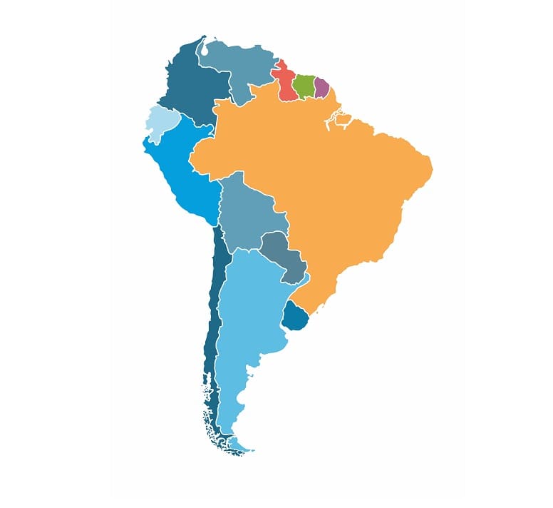 Map of South America For Kids