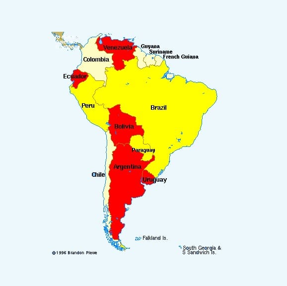 Map of South America Free Photo