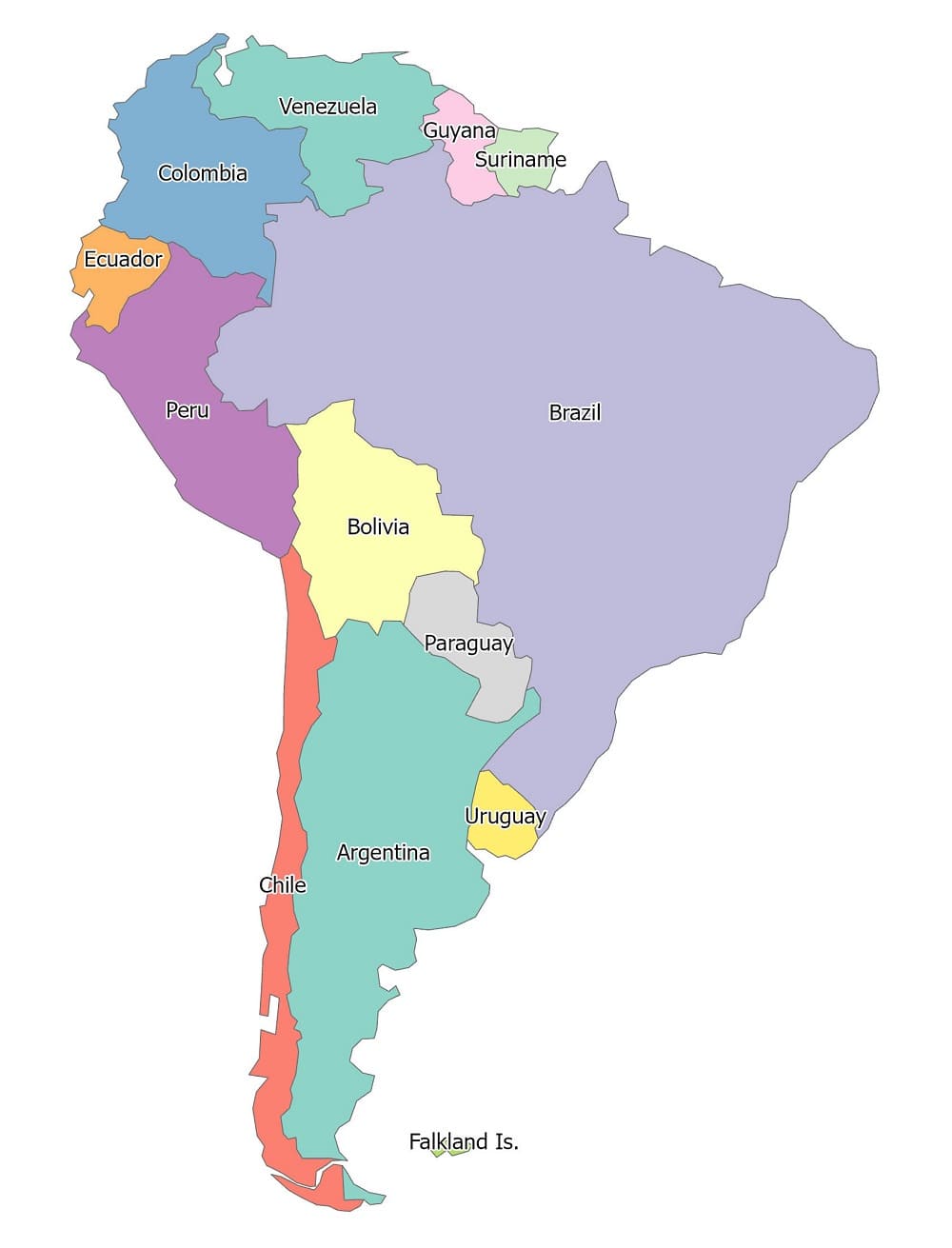 Map of South America Photo Download