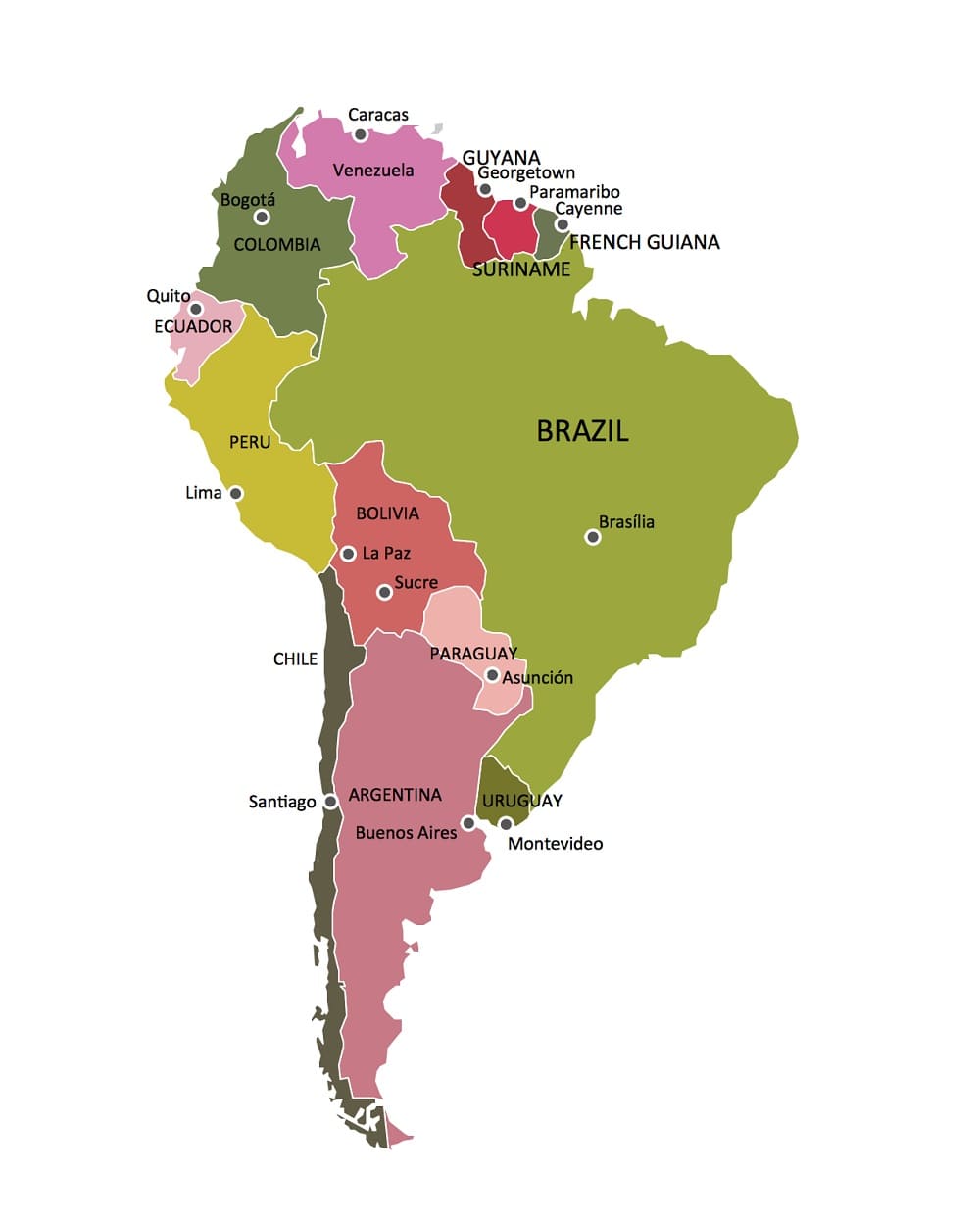 Map of South America Photo