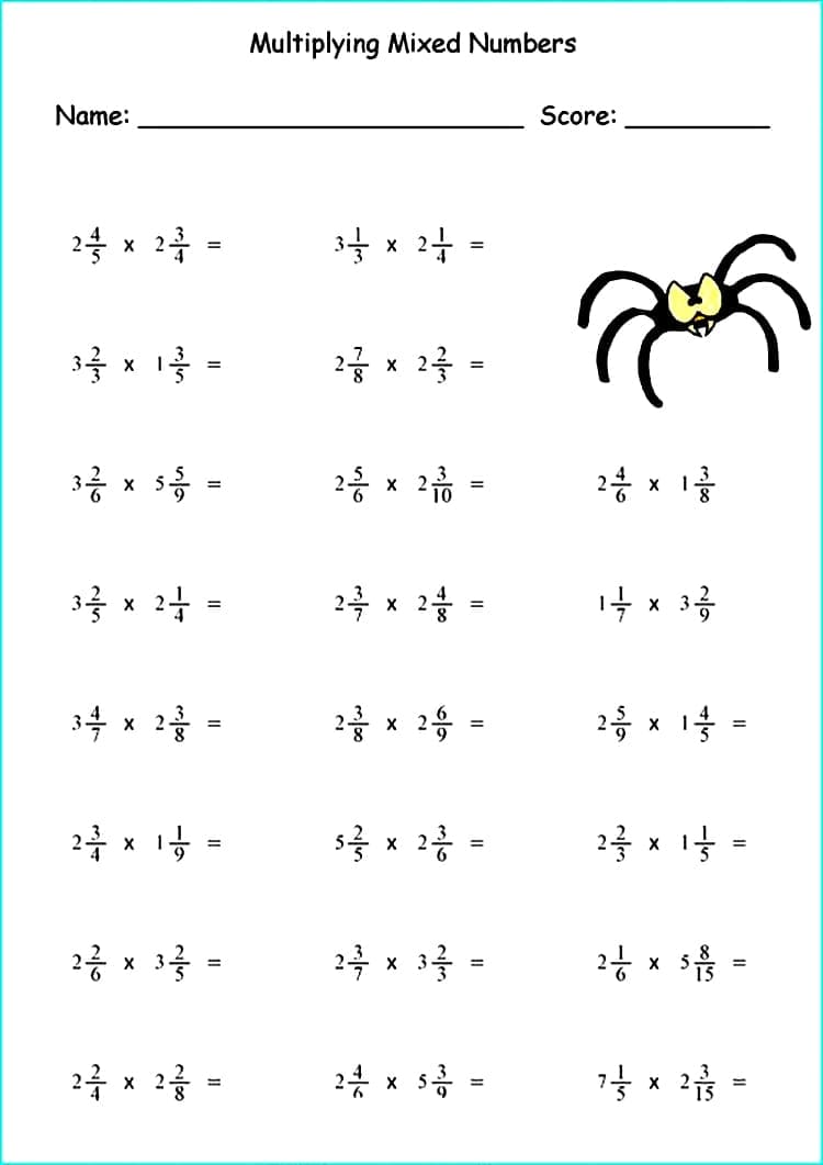 Mixed Number Multiplication Worksheet Free Photo