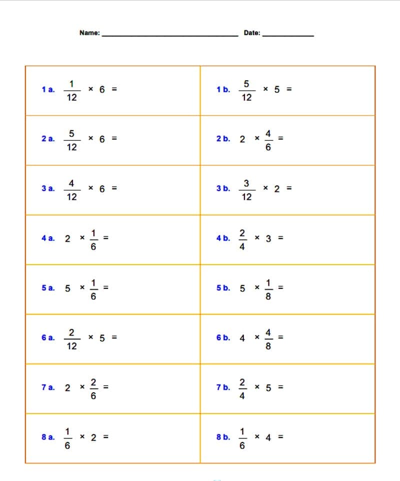 Mixed Number Multiplication Worksheet Images