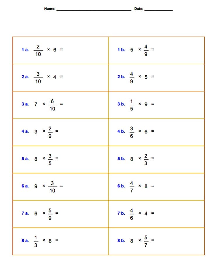 Mixed Number Multiplication Worksheet Photo