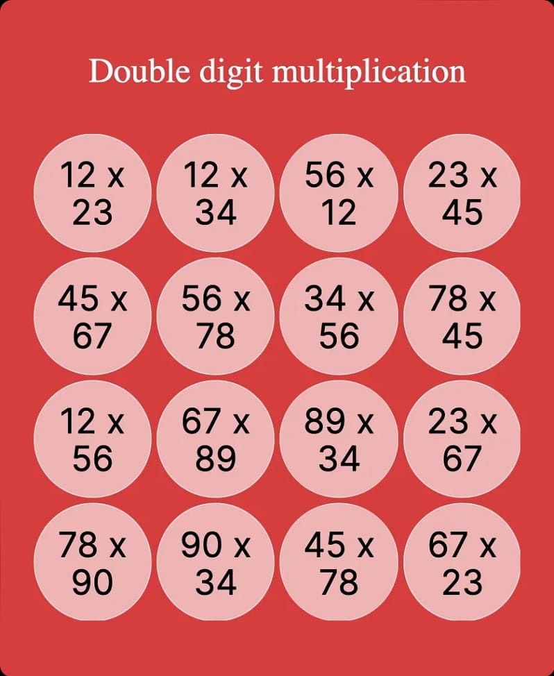 Multiplication Bingo Free Image