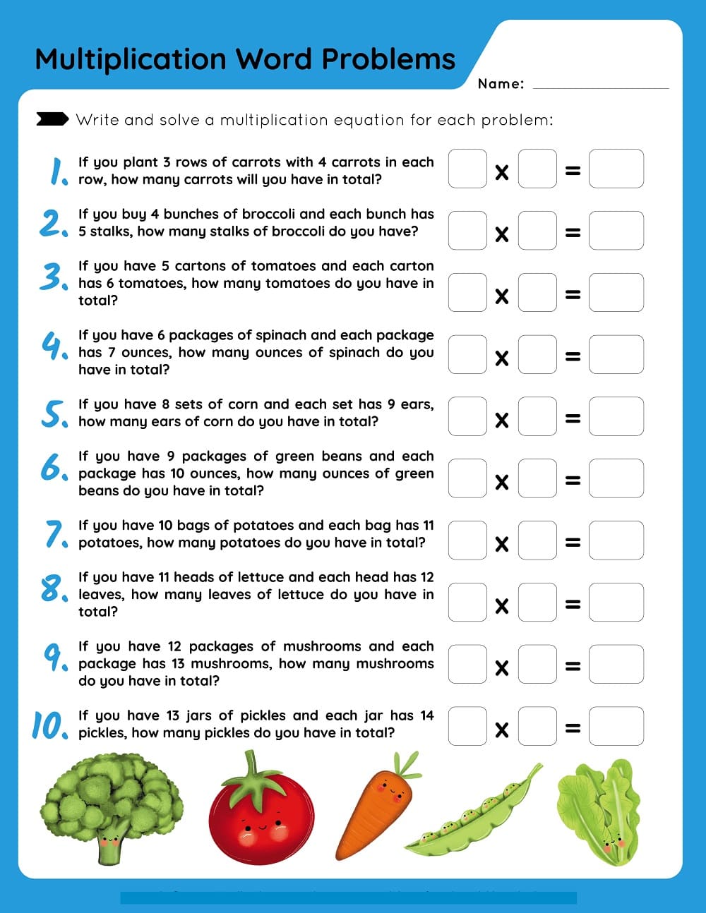 Multiplication Word Problem Free Photos