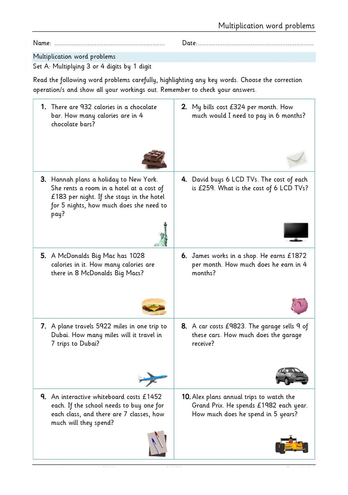 Multiplication Word Problems Requiring Creative Thinking