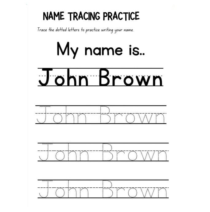 Name Tracing Worksheet Download Free