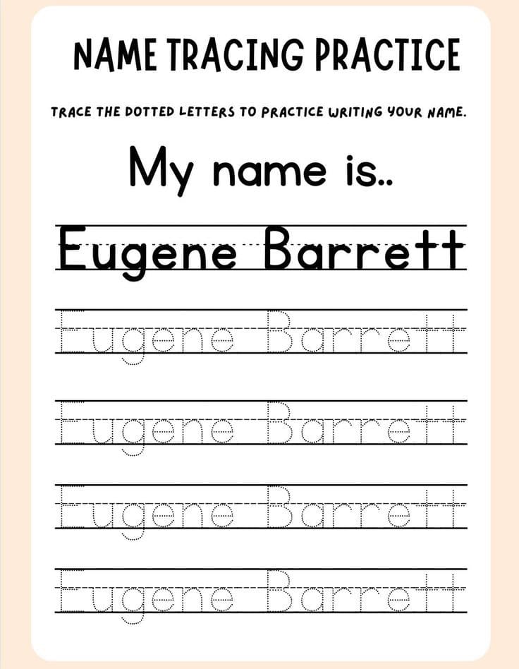 Name Tracing Worksheet Free Image