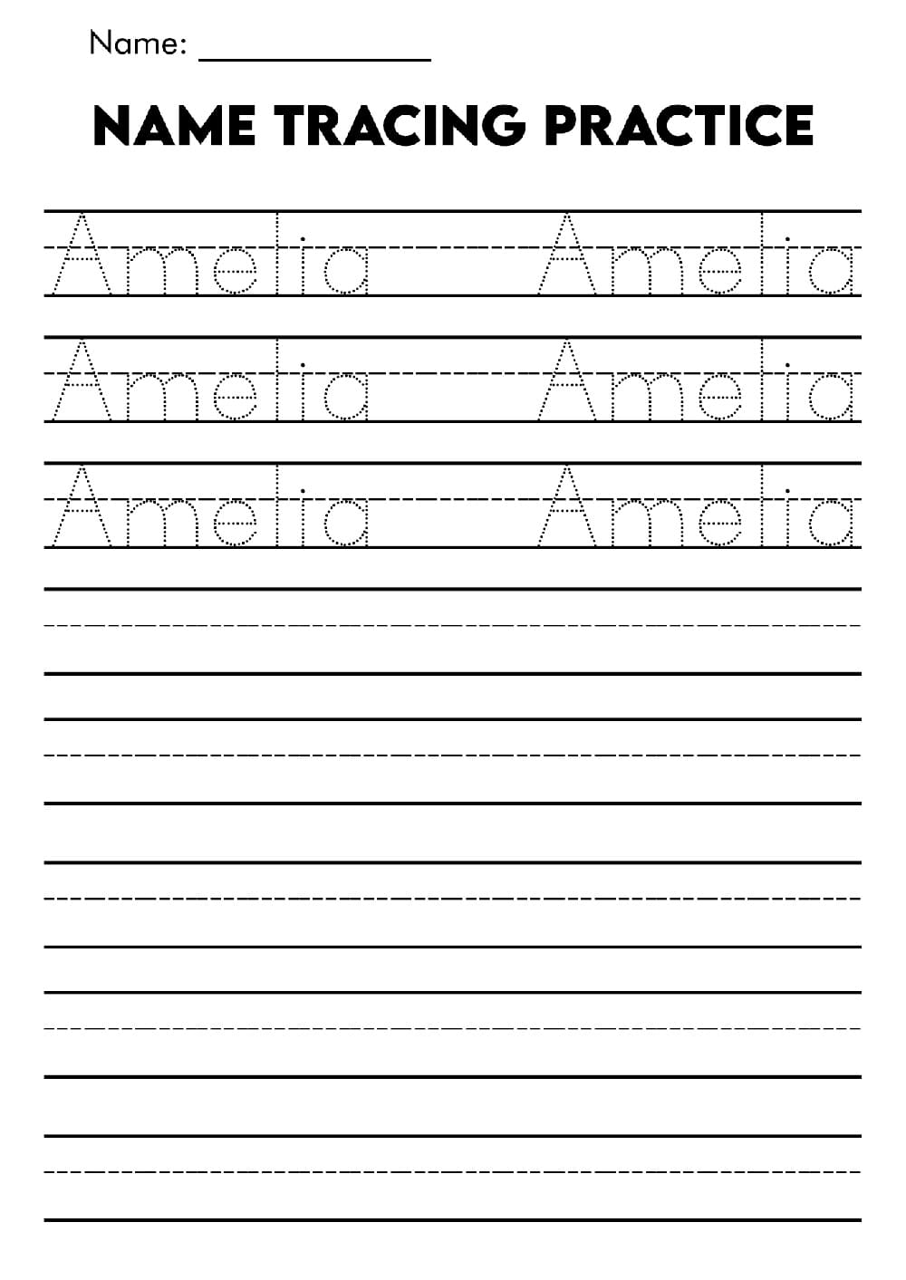 Name Tracing Worksheet Free Images