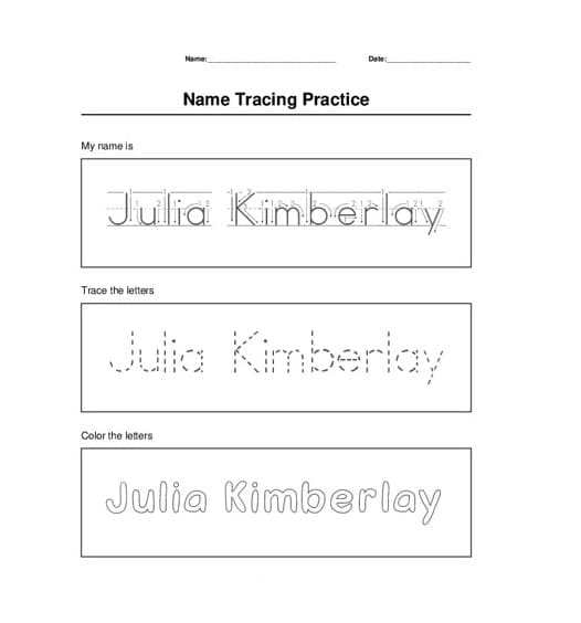 Name Tracing Worksheet Free Picture