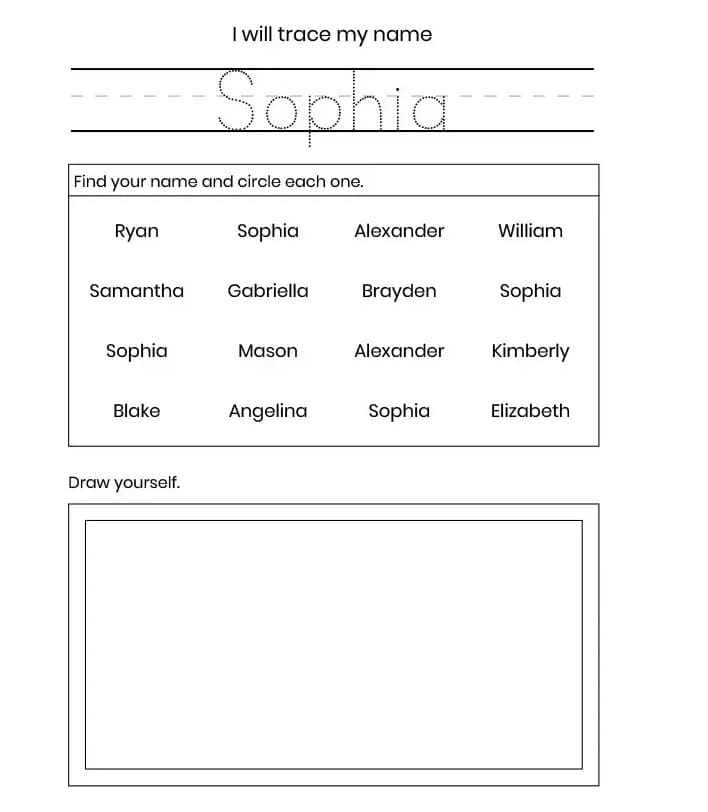 Name Tracing Worksheet Free