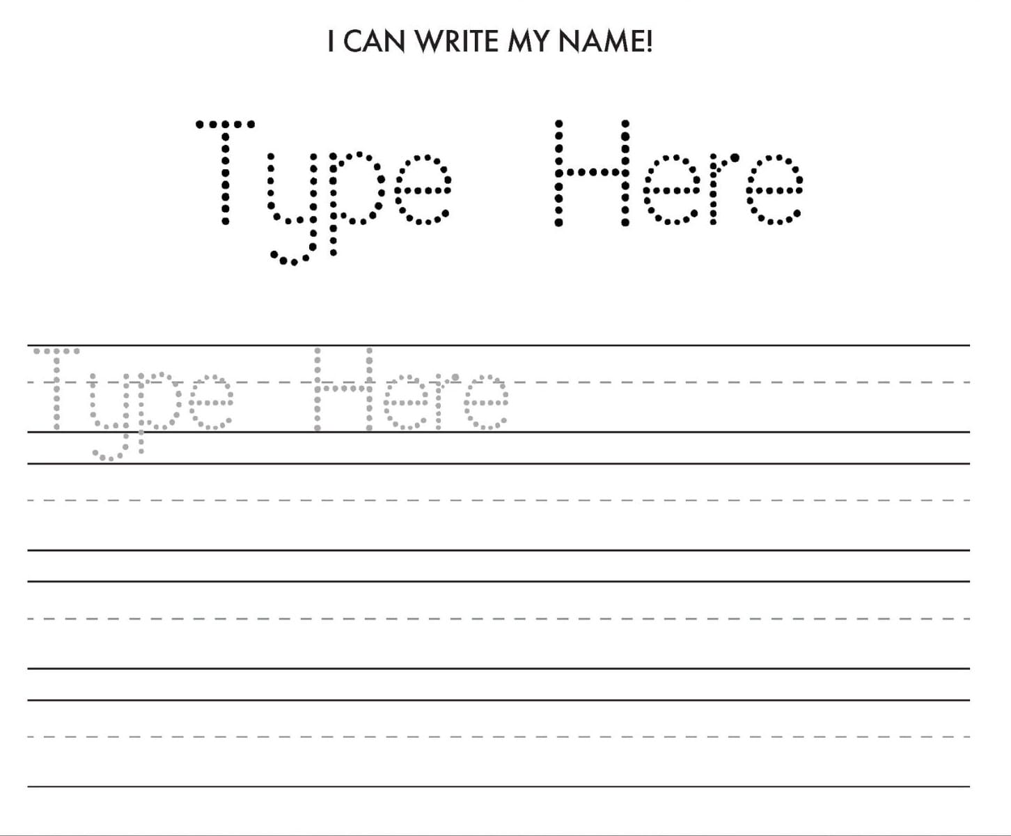 Name Tracing Worksheet Photo