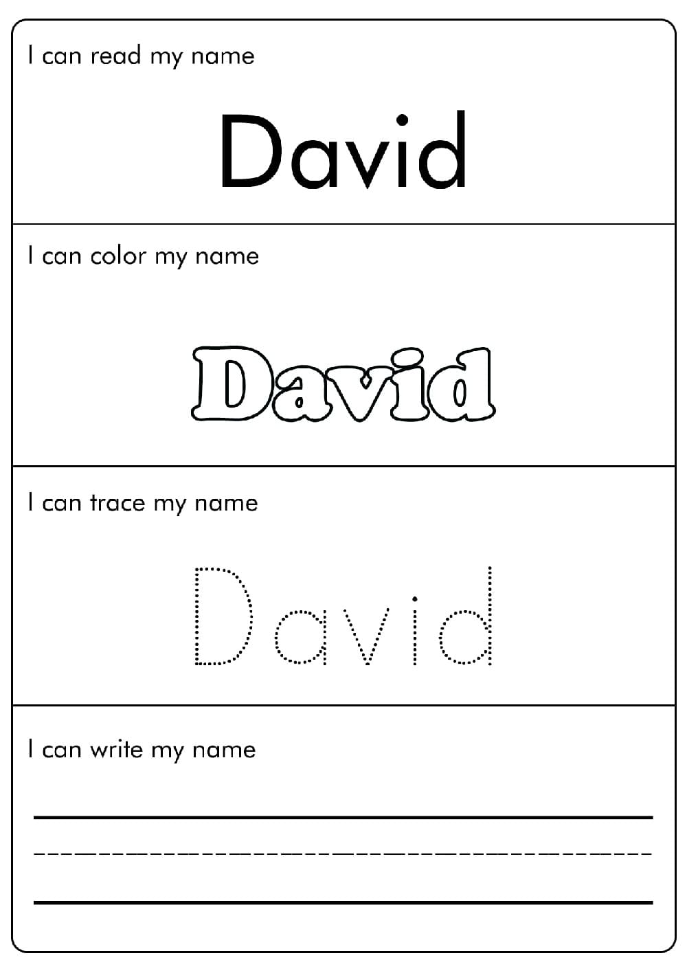 Name Tracing Worksheet Pictures