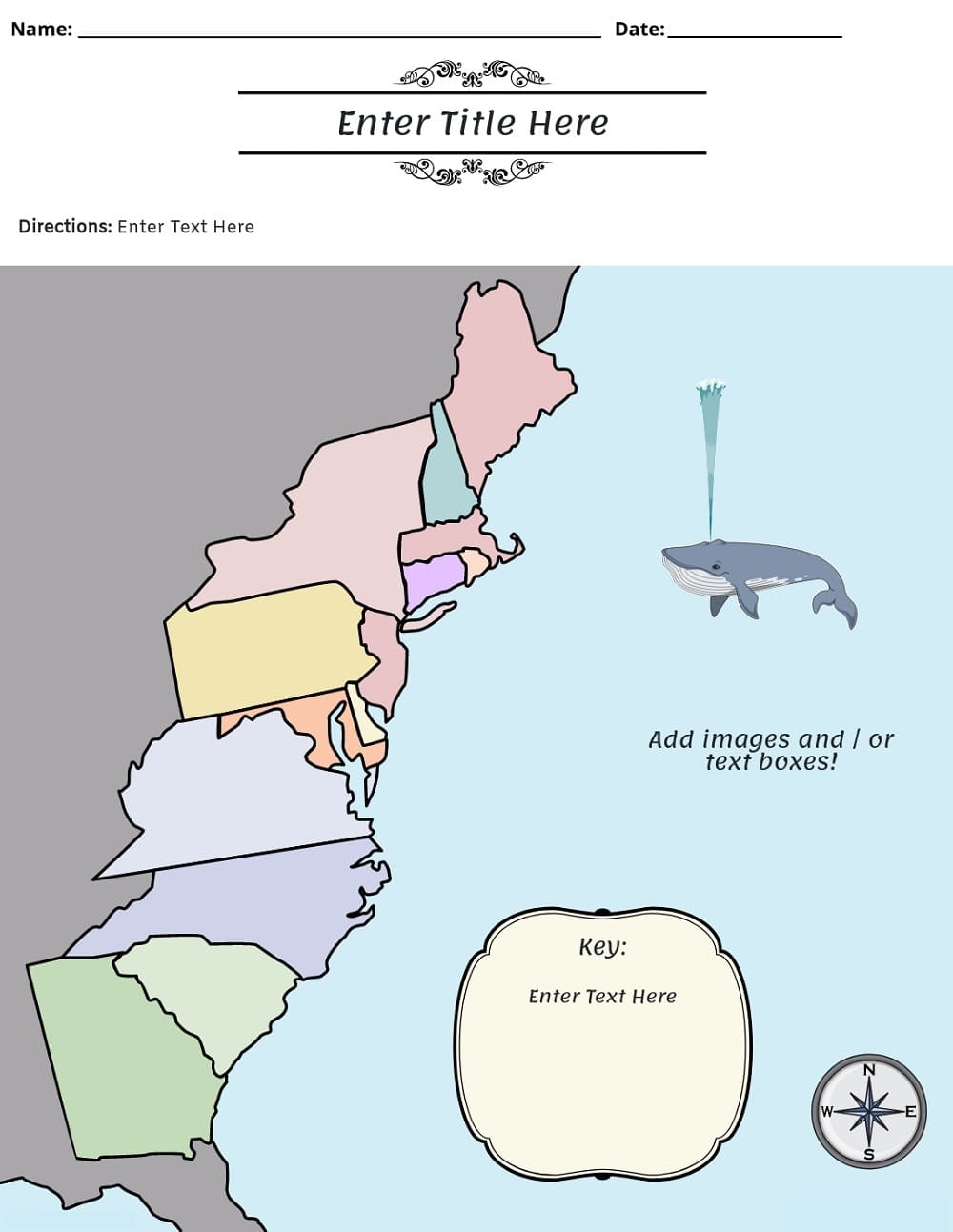 Name the 13 Colonies Worksheet For Fun