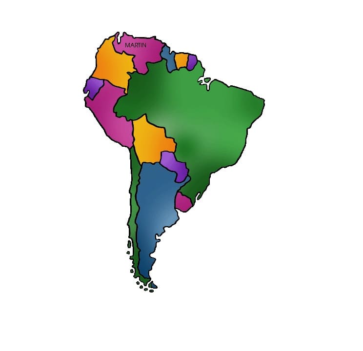 Normal Map of South America