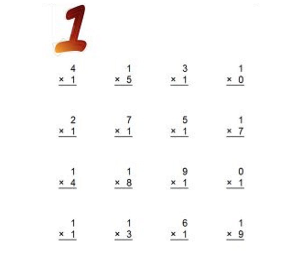 One Minute Multiplication Drill Free Picture