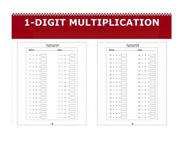 One Minute Multiplication Drill Image