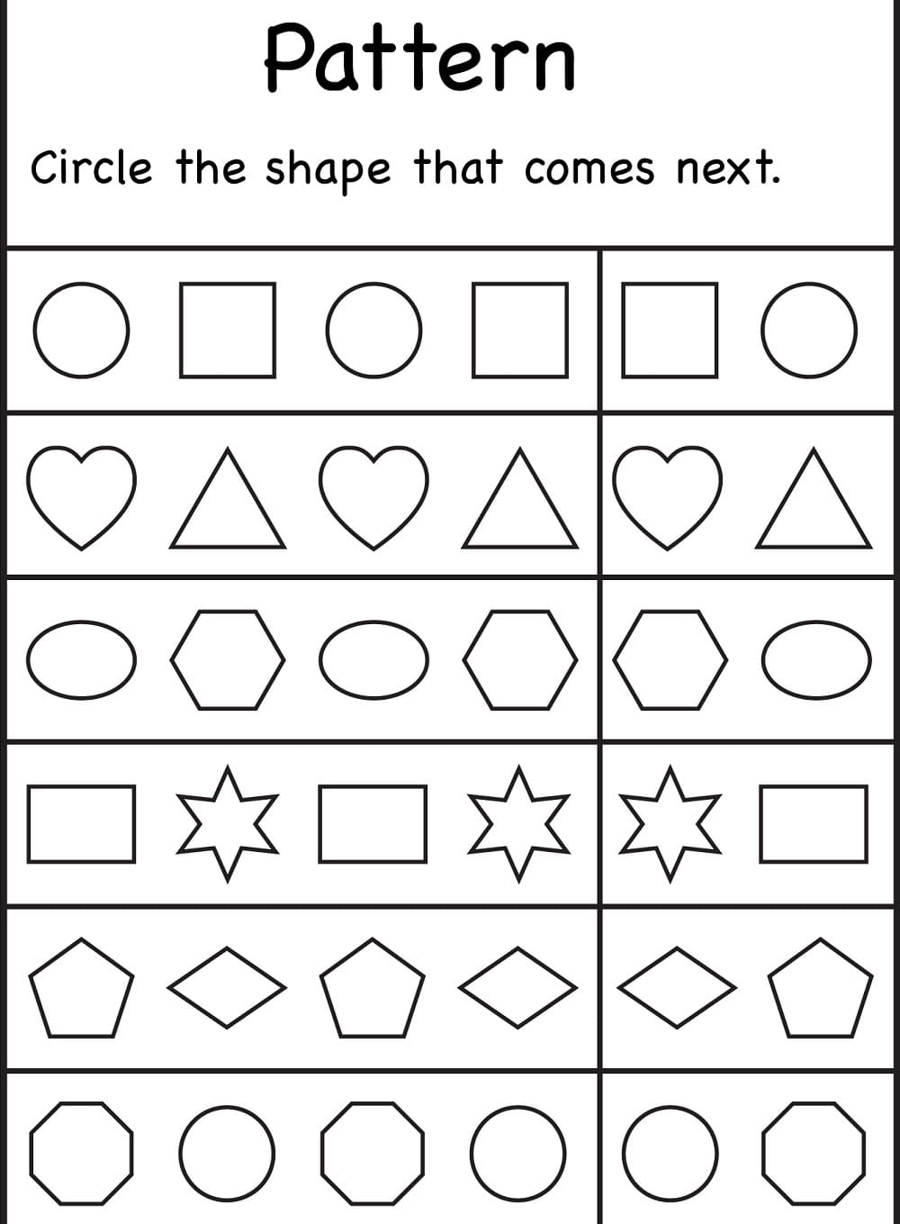 Pattern Worksheet Download Free