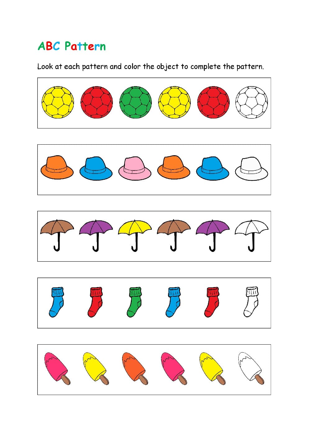 Pattern Worksheet Free Images