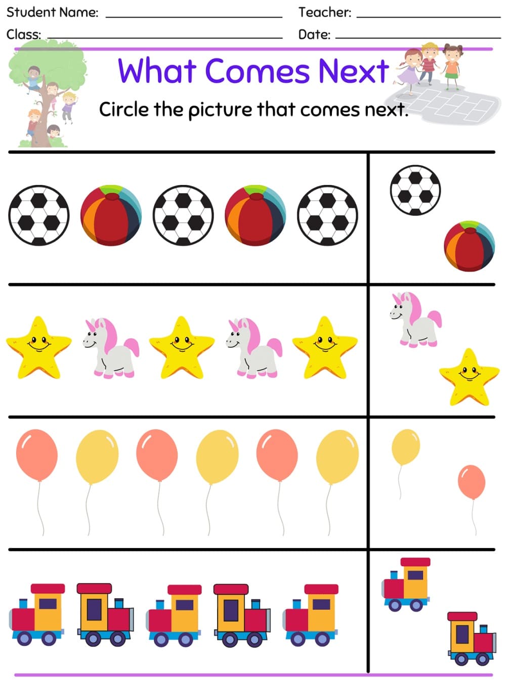 Pattern Worksheet Free