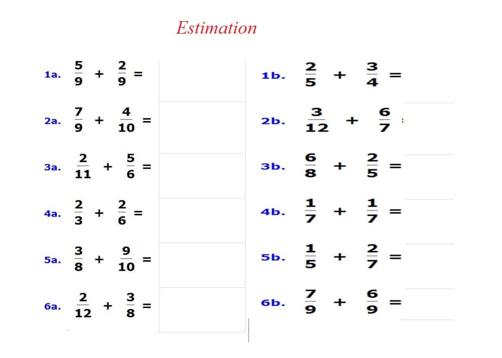 Perfect Estimation Worksheet