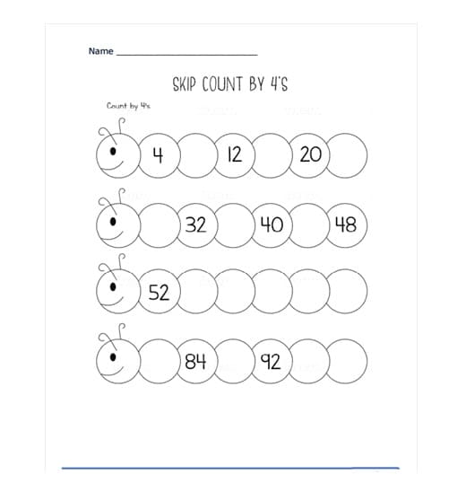 Perfect Skip Counting Worksheet