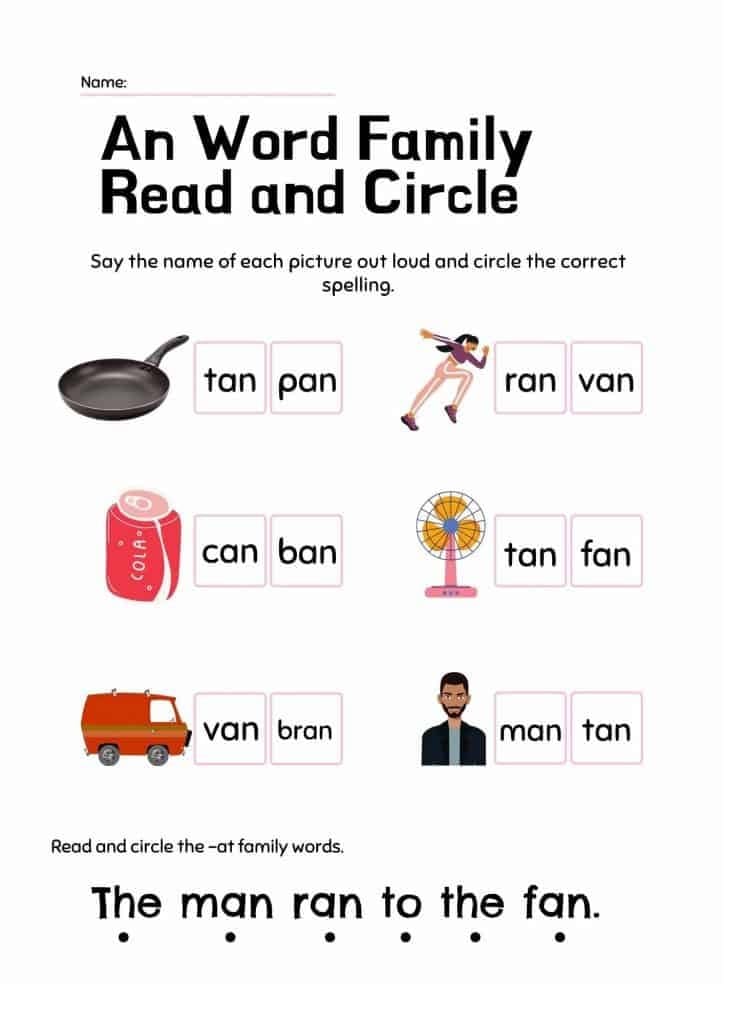 Phonics Worksheet For Kid