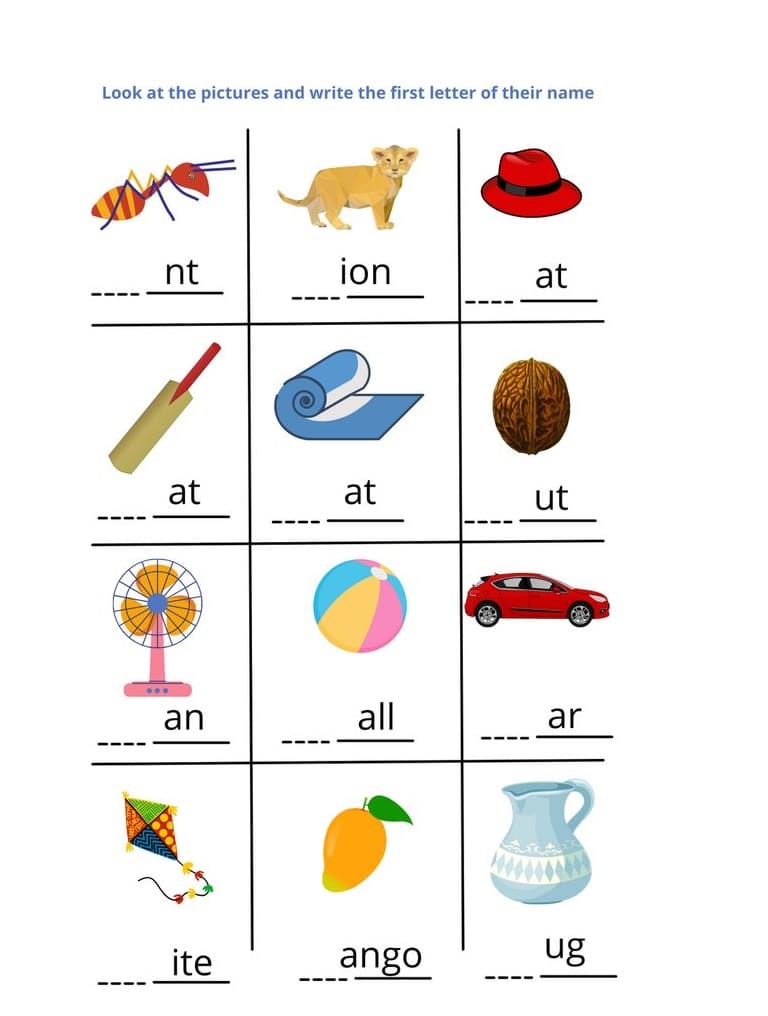 Phonics Worksheet Free Picture