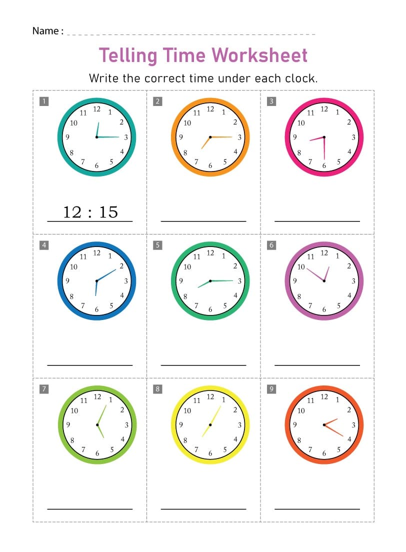 Picture of Telling Time Worksheet