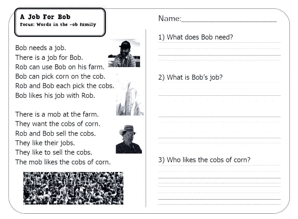 Reading Comprehension Worksheet Download Free