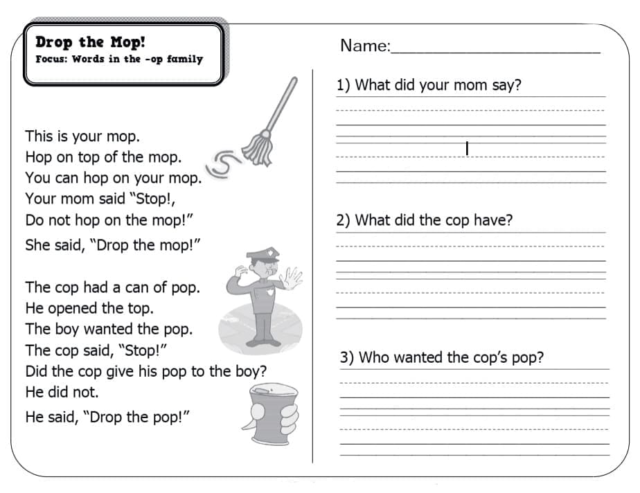 Reading Comprehension Worksheet Free Download