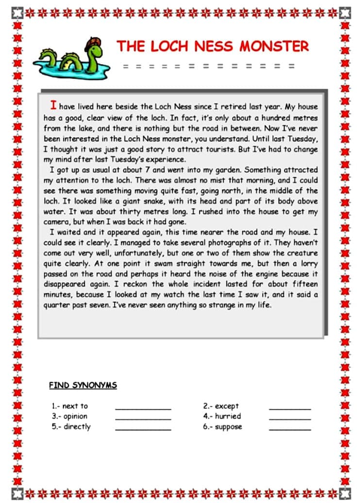 Reading Comprehension Worksheet Picture