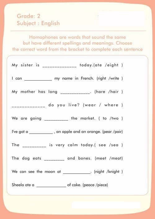 Same Sound Worksheet Download