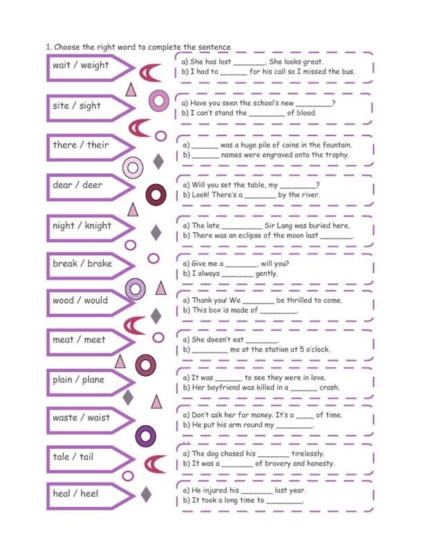 Same Sound Worksheet For Fun