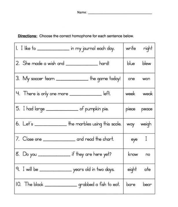 Same Sound Worksheet For Kids