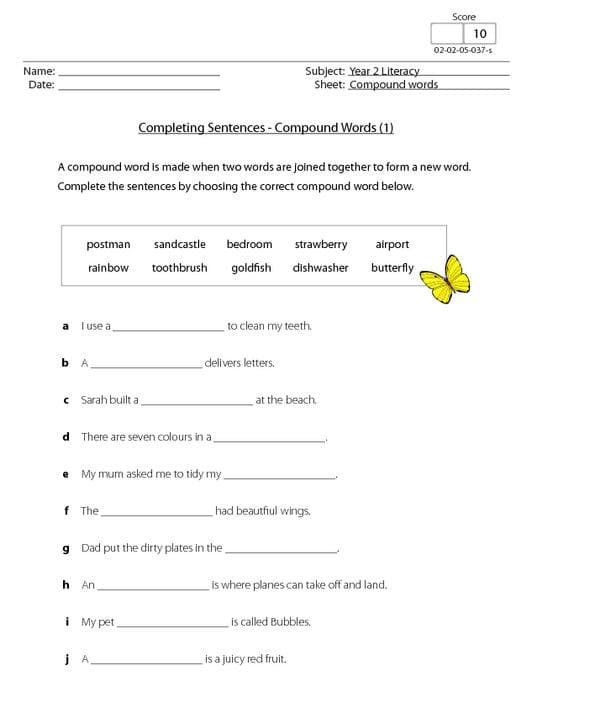 Sentence Completion Worksheet For Kid