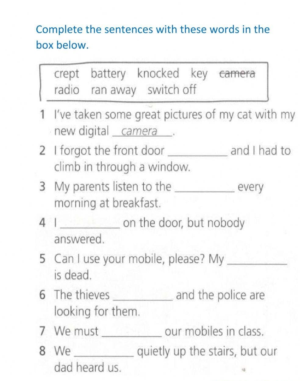 Sentence Completion Worksheet Pictures