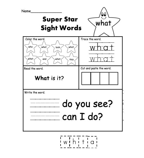 Sight Word Worksheet Download Free