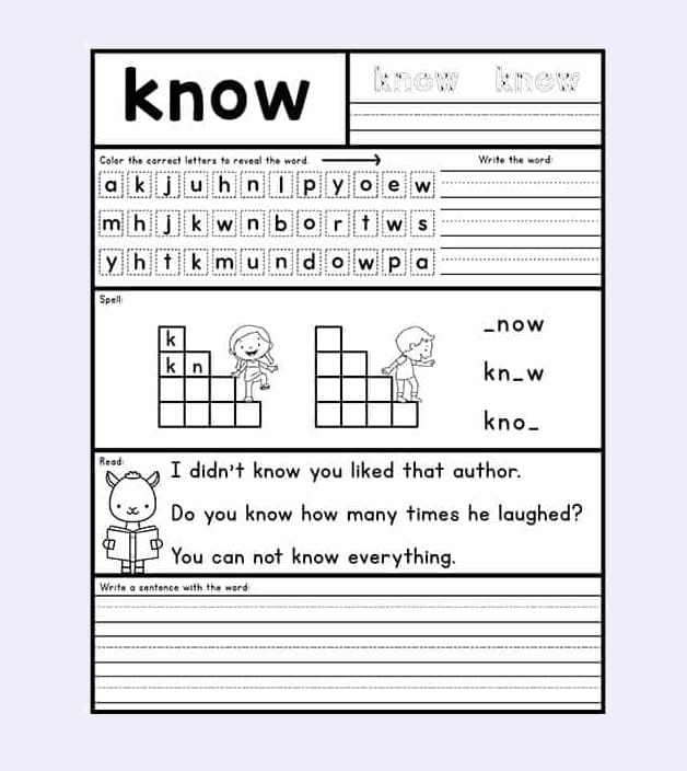 Sight Word Worksheet Free Images