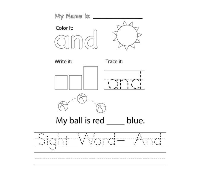 Sight Word Worksheet Photos